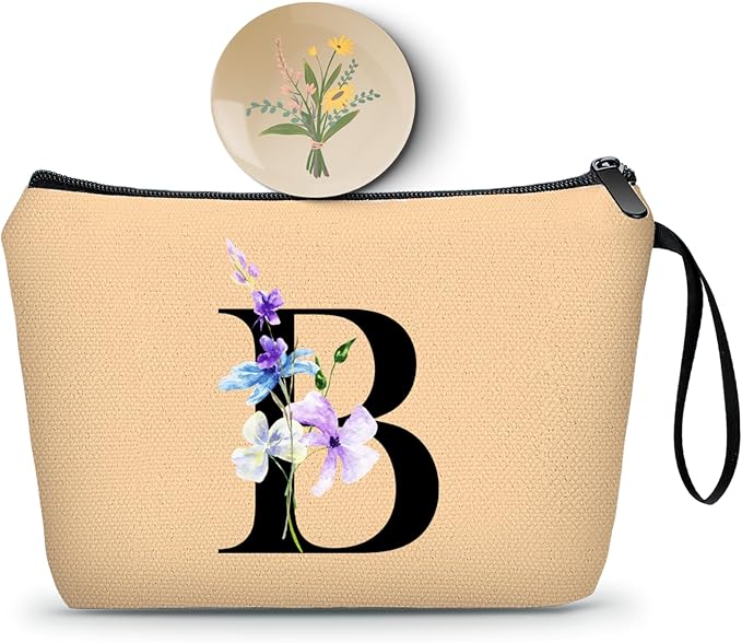 Birthday Inspirational Bridesmaid Proposal Team Small Gifts for Women Mom Aunt Teacher Sister Coworkers Makeup Cosmetic Bag Travel with Mirror Mothers Day Christmas Graduation B