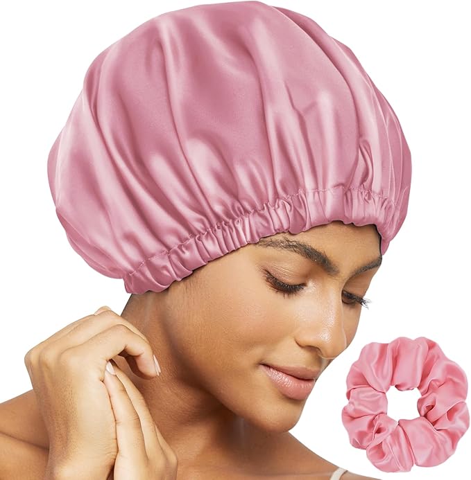 Satin Bonnet Silk Bonnet for Sleeping Women Double Layer Hair Bonnet Wrap Sleep Cap Gifts for Women Curly Hair