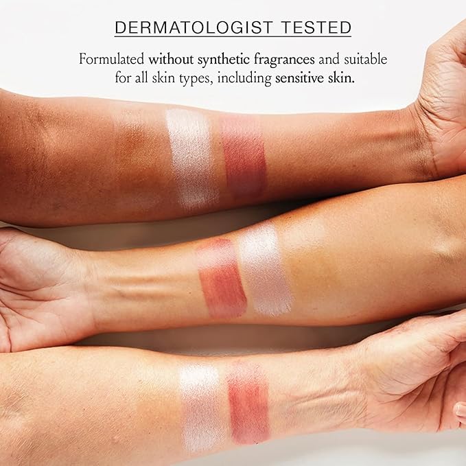 Boomstick Trio ® Rose Nude 3 Pack Cream Blush Makeup - Rose Nude Blush Stick, Highlighter Stick & Moisturizer for Cheeks, Eyes & Lips - Boom Sticks by Cindy Joseph for Older Women