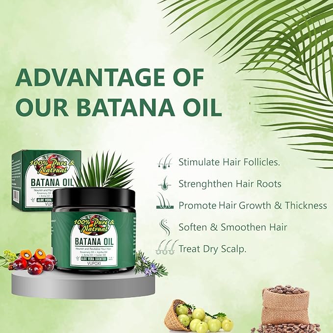 5-in-1 Batana Oil for Hair Growth | Liquid Blend with Rosemary, Amla, Castor, Jojoba Seed - 180mL (6.3 fl.oz)