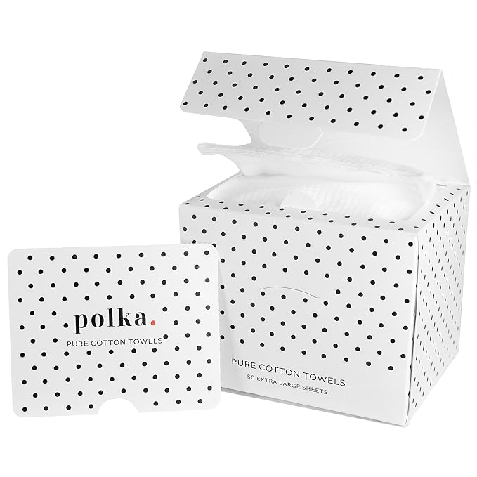 Cotton Towels | Disposable Face and Makeup Wipes | Natural, Biodegradable | Plant Based Facial Towelettes | Ideal for Sensitive Acne Prone Skin, Travel, Baby Care, 50 Ct, 1 Pk