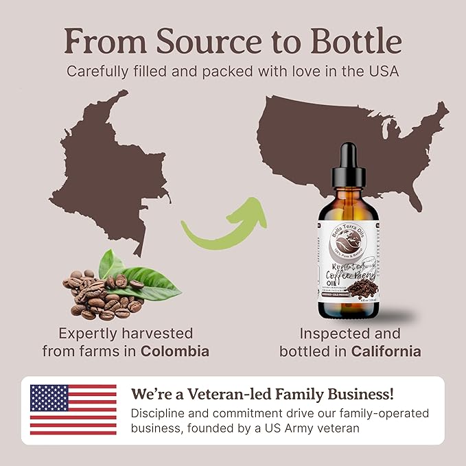 Bella Terra Oils - Roasted Coffee Bean Oil 16oz - Bask in the Richness of Coffee Bean Oil for Skin, Infused with Vitamin E, The Pinnacle of Skin Nourishment