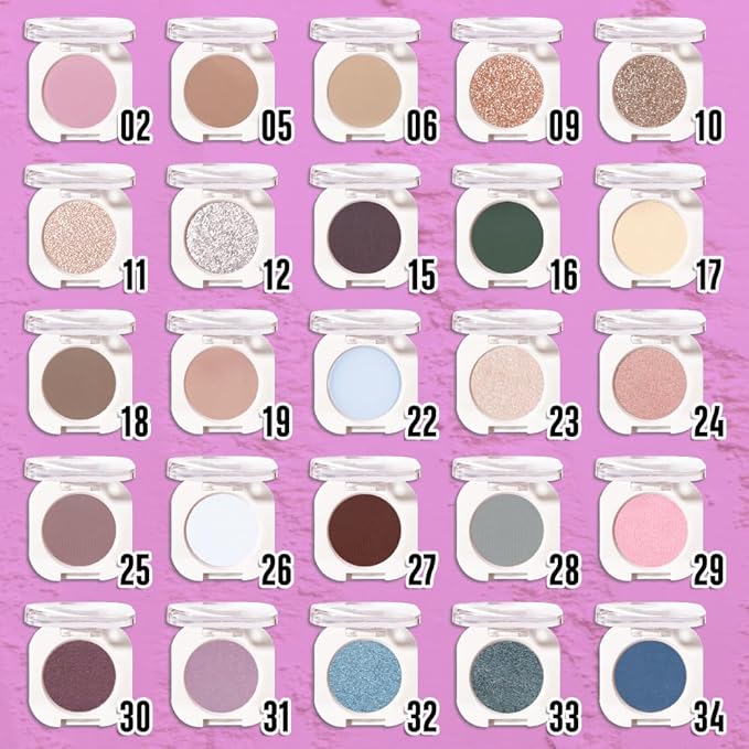 Violet Purple Matte Single Eyeshadow, Lightweight Blendable Mini Eye Shadow for Older Women, Monochrome Eyeshadow Palette Makeup Pigmented Waterproof, Vegan & Cruelty-Free, 31