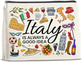 Italy Travel Cosmetic Bag, Multicolor, Waterproof, Zipper Closure, Double-Sided Printing, Rectangular, 9.6"L x 6.7"H, Perfect for Travel and Daily Use