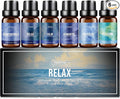 Fragrance Oil Relax Set, 6 * 10ML Diffuser Oil for Home, Candle Making Scents, Aomatherapy Essential Oils for Diffuser, for Halloween, Thanksgiving