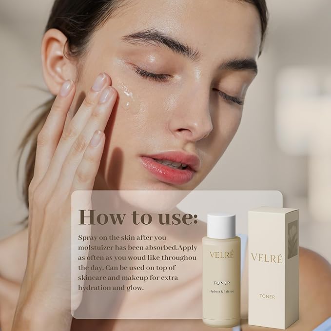 VELRÉ Rice Facial Toner, Alcohol-Free, Hydrating & Pore-Refining, with Rice Water & Botanicals, for Sensitive & Oily Skin, 150ml