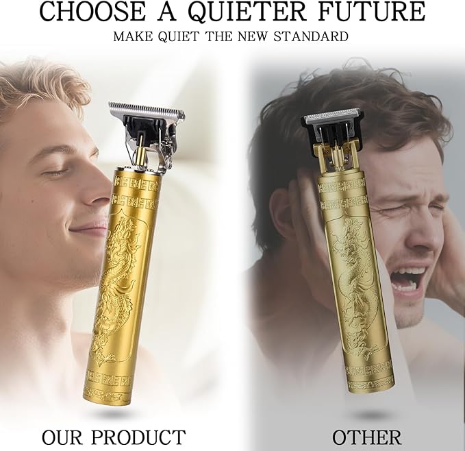 LQTⓇ Professional Beard Trimmer for Men, Rechargeable Hair Trimmer, Hair Clipper for for Hair Cutting, Cordless Electric Razor Shavers, Mens Gifts (Gold)