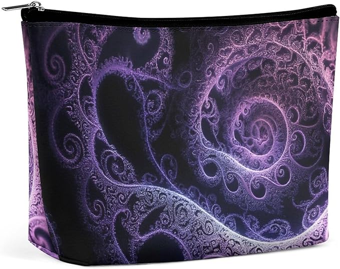Fashion Zipper Cosmetic Case, Portable Makeup Case, Personality Toiletry Bag, Trippy Abstract Purple Tie Dye Travel Cosmetic Toiletry Bag