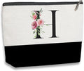 Initial Makeup Bag, Personalized Gifts for Women, Personalized Makeup Bag, Bridesmaid Gifts, Cosmetic bags for Women (Letter H)