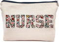 IWXYI Nurse Floral Makeup Bag - Zipper Pouch Travel Toiletry Bag For Women - Nurse Appreciation Gift