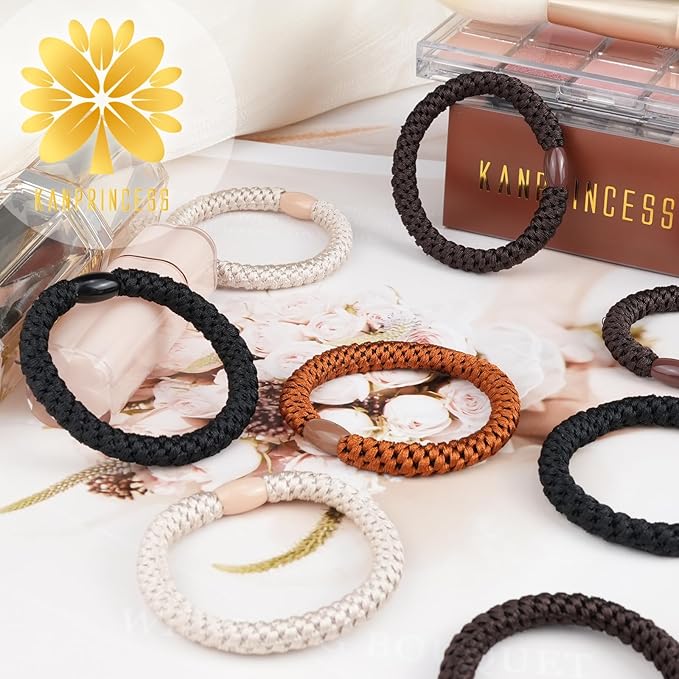 20Pcs Hair Ties For Thick Hair, Strong Stretchy Hair Bands For Women Girls, No Slip Braided Hair Ties No Damage, Ponytail Holders-Exceptionally Secure with Gentle Hold (Set 1)