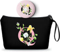 SEAMOON Women Birthday Unique Initial Funny Gifts for Teenage Girl Sister Friends Bridesmaid Personalized Travel Make up Cosmetic Bag with Mirror Valentines Mothers Day Christmas Graduation Q