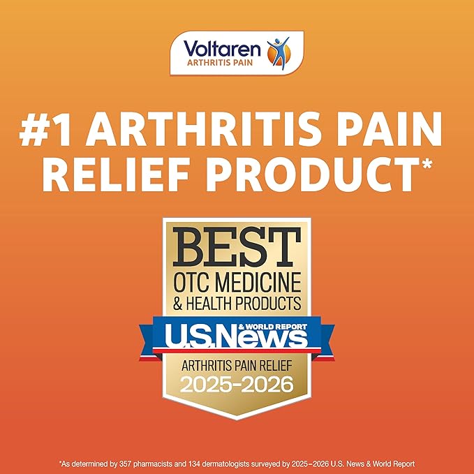 Voltaren Arthritis Pain Gel for Powerful Topical Arthritis Pain Relief with Diclofenac - NEW Easy Open Cap - 100 g x 2