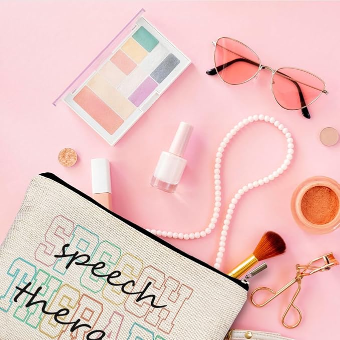 Makeup Bag for Women - Speech Therapist & SLP Gifts, Cosmetic Bag for Purse