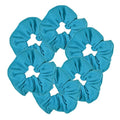 6 Pack Large Solid Scrunchies Hair Elastics-Aqua