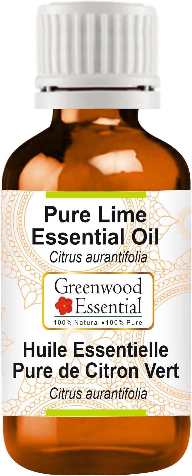 Greenwood Essential Lime Essential Oil (Citrus aurantifolia) Pure | Non-Sticky | Non-Greasy | Lightweight | Men & Women | All Skin Types | Steam Distilled 15ml (0.50 oz)