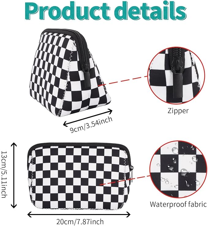 Cosmetic Bag Waterproof Neoprene Zipper Pouch Travel Portable Toiletry Makeup Bags Organizer Case for Women and Girls