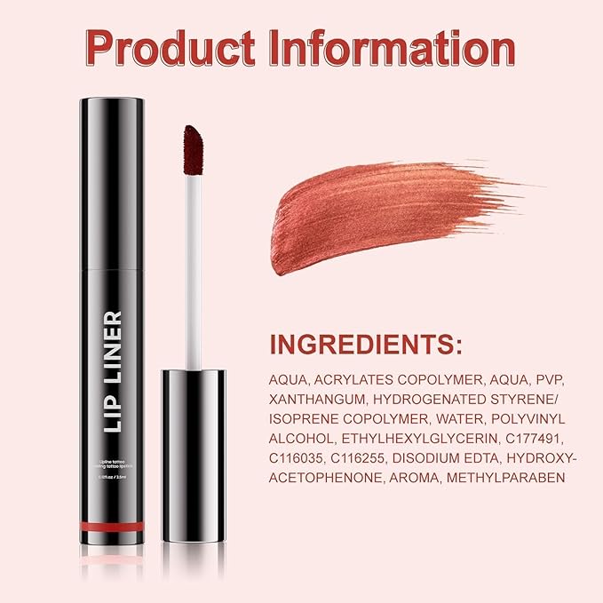 Lip Stain - Peel Off Lip Stain, Lip Liner Long-Lasting Moisturizing, Waterproof Nourishing Lip Tint with Matte Finish for Natural Lip Color for All Skin Tones (Nude)
