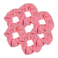 6 Pack Large Solid Scrunchies Hair Elastics-Light Pink