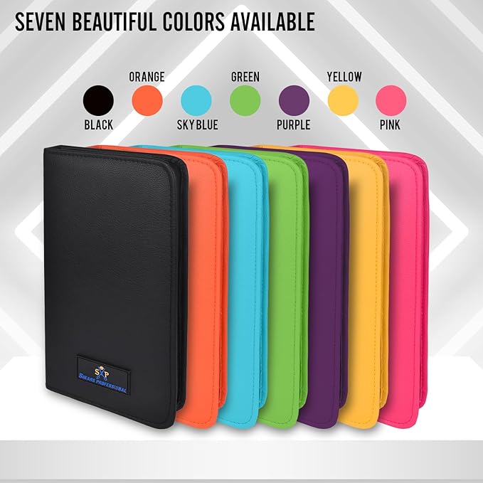 Leather 5 Scissor & Shear Storage Case for Hairstylist - Hairdresser -Scissor Holder Perfect for home-saloon use (TURQUOISE)