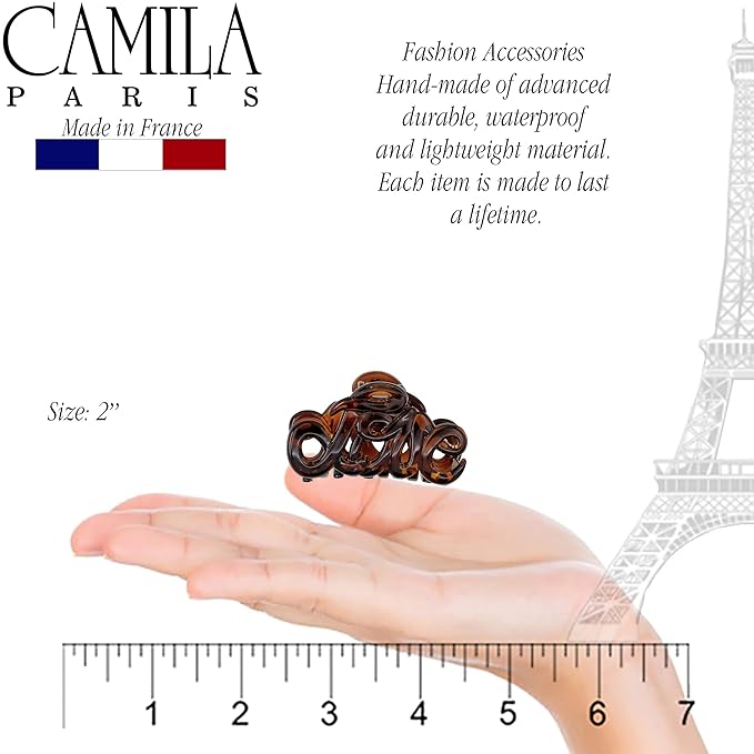 Camila Paris CP1377 French Hair Clip for Women, 2 inch Girls Hair Claw Clips Jaw Tortoise Fashion Durable and Styling Hair Accessories for Women, Strong Hold No Slip Grip, Made in France