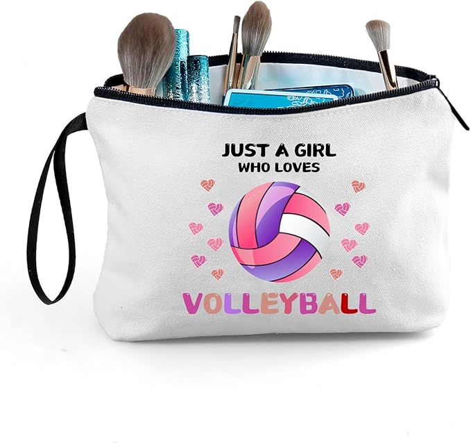 Volleyball Gifts for Teen Girls,Volleyball Gifts for Team,Volleyball Makeup Bag,Volleyball Stuff,Small Cosmetic Bag,Birthday Gifts for Friends Female,Volleyball Gifts,Christmas