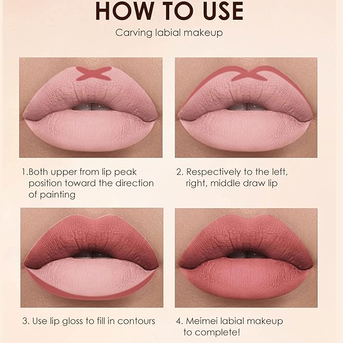 3Pcs Seductive Red, Nude Pink, Oxblood Red Matte Lip Liner & Lipstick Set – Double-Ended 2-in-1 Lip Liner and Matte Lipstick Combo, 24-Hour Wear, Smudge-Proof, Non-Drying, Lightweight, lapiz de labios