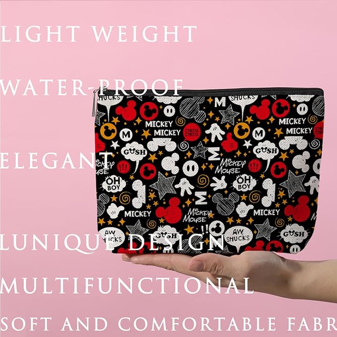 Cartoon Mouse Makeup Bag Cosmetic Bag Zipper Pouch Funny Cute Mouse Themed Gifts Animal Lover Gifts Friendship International Nurses Day Birthday Gift for Women Girl Sister Girlfriend
