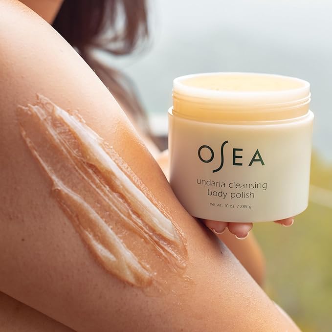 OSEA Undaria Cleansing Body Polish 10oz - Spa-Worthy AHA Body Exfoliator with Pumice and Seaweed