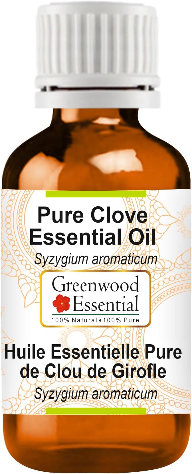 Greenwood Essential Pure Clove Essential Oil (Syzygium aromaticum Steam Distilled 100ml (3.38 oz)