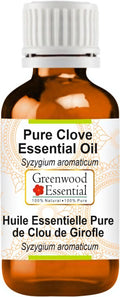Greenwood Essential Pure Clove Essential Oil (Syzygium aromaticum Steam Distilled 30ml (1.01 oz)