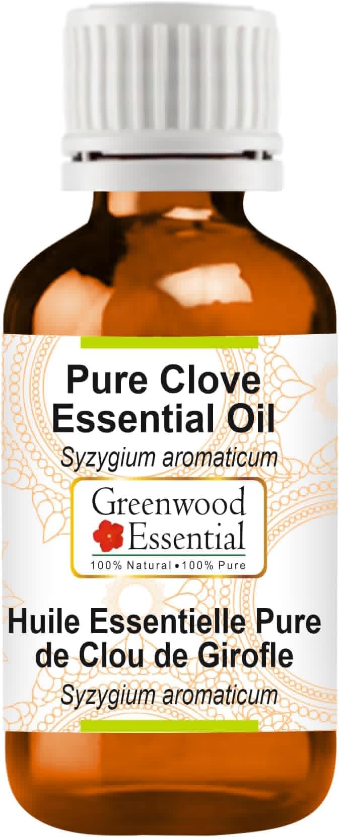 Greenwood Essential Pure Clove Essential Oil (Syzygium aromaticum Steam Distilled 30ml (1.01 oz)