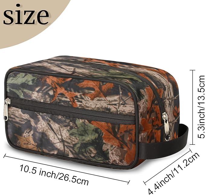 Travel Toiletry Bag for Men Boy Forest Tree Camo Lightweight Cosmetic Makeup Bag Organizer Waterproof Shaving Bag Dopp Kit with Large Capacity for Toiletries and Shaving Accessories