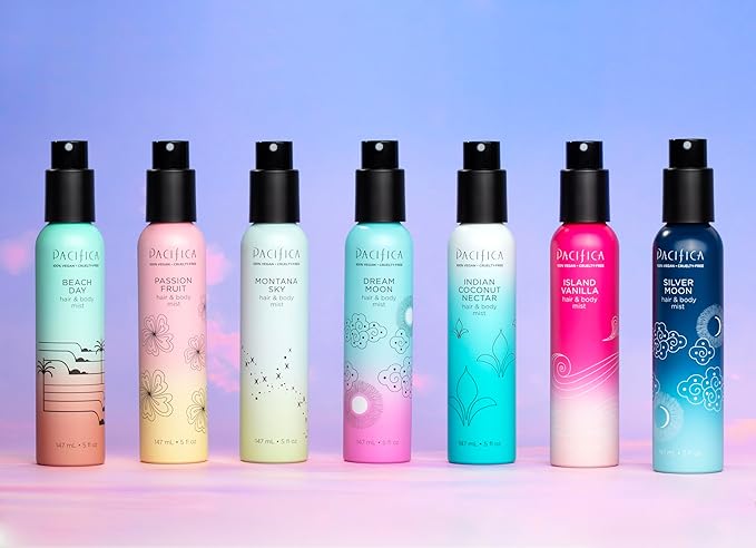 Pacifica Hair Mist Perfume & Full Body Spray for Women - Island Vanilla Body Mist Fragrance w/Sugar, Vanilla & Sandalwood Clean Beauty Alcohol-Free, Vegan & Cruelty-Free, 5 oz