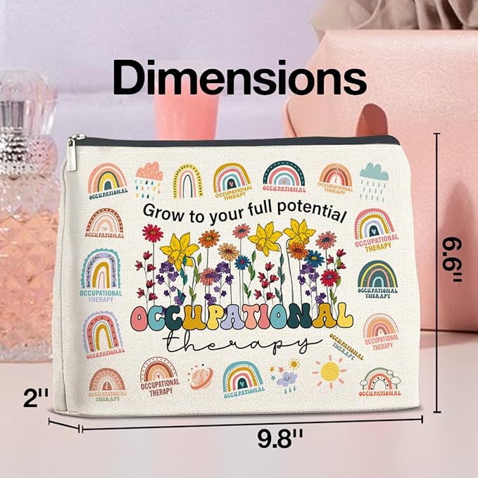 Occupational Therapy Gifts Makeup Bag Occupational Therapist Gifts OT Grow to Your Full Potential Zipper Makeup Pouch