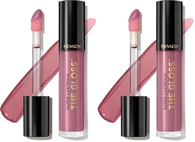 REVLON Super Lustrous Lip Gloss, Non-Sticky, Hydrating, High Shine Finish, 306 Taupe Luster, 0.13 oz (Pack of 2)