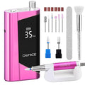 Electric Professional Nail Drill 35000RPM Cordless Portable Nail E-File Buffer Tools with Bits Perfect for Salon Manicure Pedicure Acrylic, Gel, Natural Nails(Rose Pink)