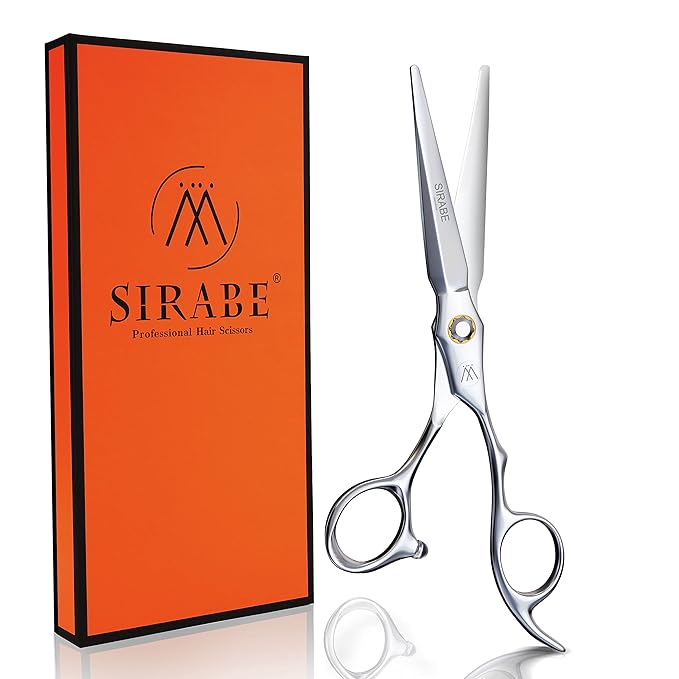 Sirabe HIGH-END Professional Hair Cutting Scissors Shears - Ultra Sharp Blades for Precise Cutting - Barber Shears Haircut Scissors 440C Stainless Steel for Salon Hairstyling & Home Hairdressing