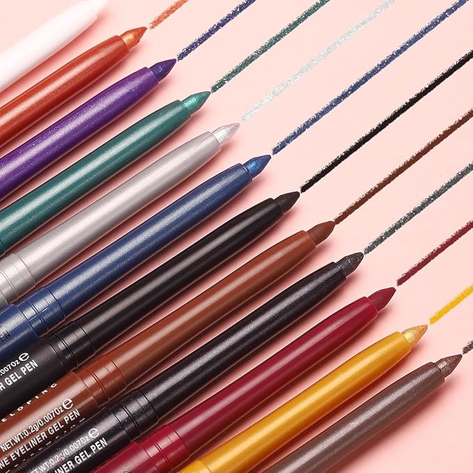 White Pencil Eyeliner Waterproof Retractable Cream White Gel Eyeliner Smudge-proof Hypoallergenic (01#)