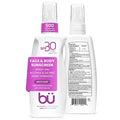 BU SPF 30 Sunscreen Spray for Face and Body, Non Aerosol Spray, Ultrafine WOWmist, TSA Travel Size Sunscreen, Clear, Non Greasy, Water Resistant, White Sage 3.3 oz