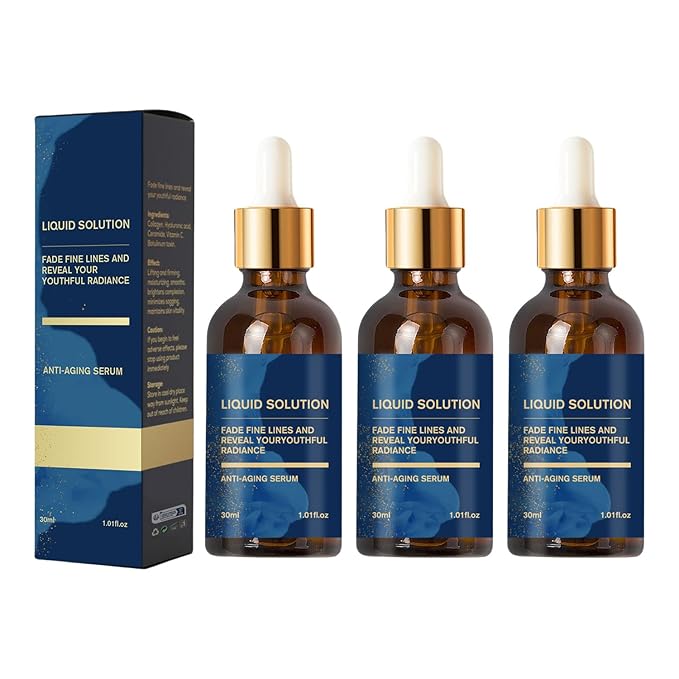 Liquid Solution Anti Aging Serum, Vitamin C Gel, Anti Aging Face Tightening, Boost Skin Collagen, Reduce Wrinkles & Plump Skin(3pcs)