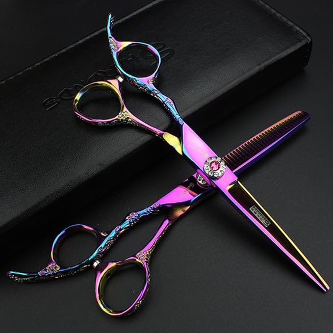 6-Inch Left Handed Hairdresser Hairdresser Scissors Set (6 inches, 2 Pieces-C)