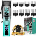 DSP Professional Hair Clipper for Men, Brushless Motor with 4CR DLC+Ceramic Blade, Rechargeable Cordless Hair Cutting Kit- Gift for Men (Green)