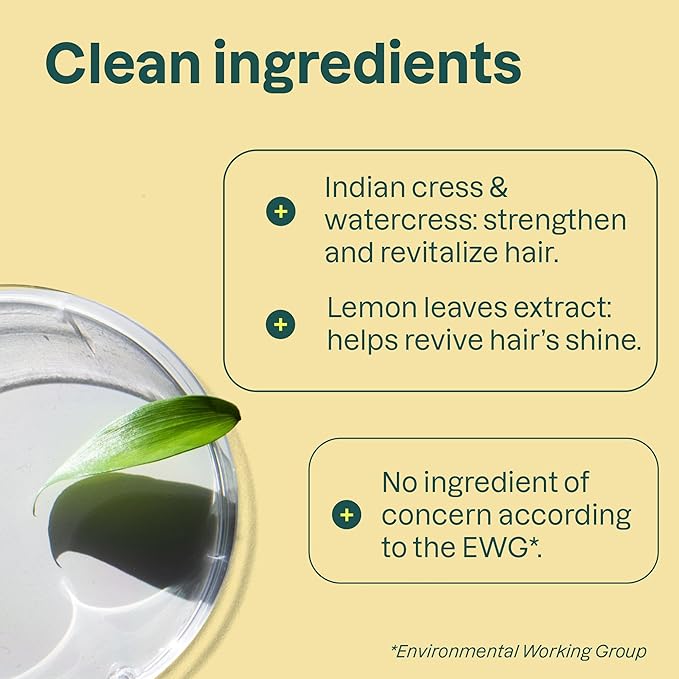 ATTITUDE Clarifying Hair Shampoo, EWG Verified, Restores Shine, Naturally Derived Ingredients, Vegan and Plant Based, Lemon Leaves and White Tea, 16 Fl Oz