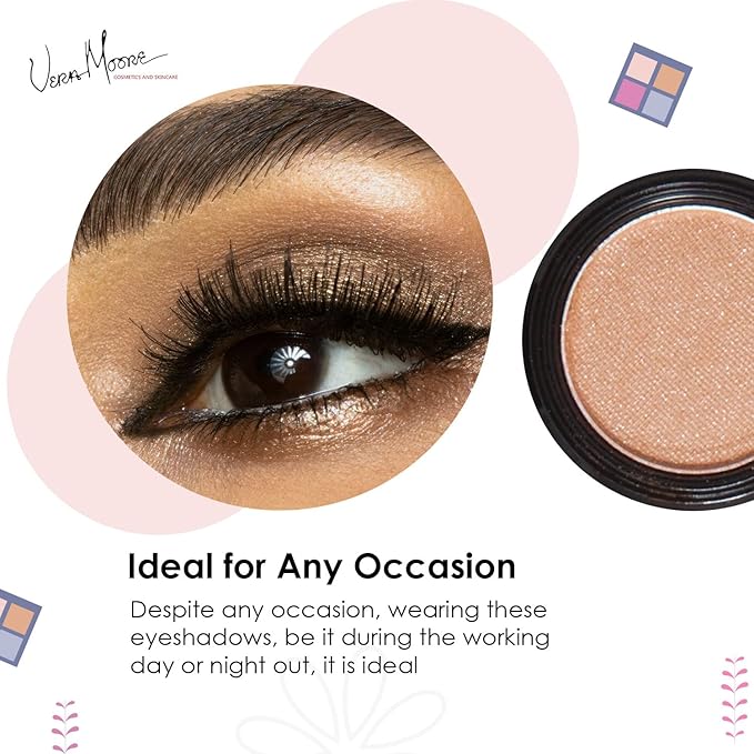 Vera Moore Eyeshadow, Highly Pigmented Eyeshades and Textures, Provide Bold and Lasting Looks, Suitable for Any Event, Easily Blendable Eye Makeup in Multiple Shades. (Taupe)