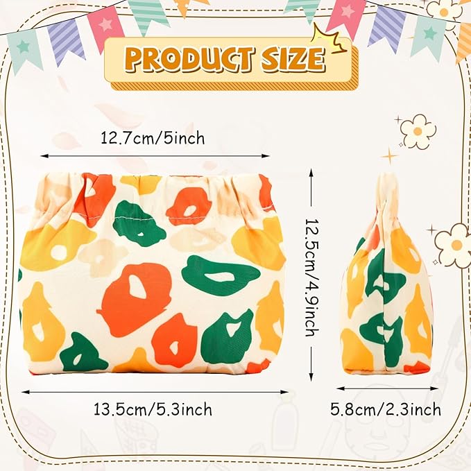 AUGSUN 6PCS Elastic Hair Tie Organizer, Aesthetic Hair Tie Organizer，Lipstick Bag, Elastic Storage Bag, Travel Floral Makeup Pouch