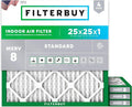 Filterbuy 25x25x1 Air Filter MERV 8 Essential Dust & Allergy Defense, by Filterbuy