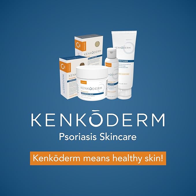 Kenkoderm Psoriasis Conditioner for Sensitive Hair & Skin with 3 Percent Salicylic Acid, Anti-Dandruff Deep Moisturizer for Itchy or Dry Scalp Relief, Color & Fragrance Free, 8-Ounce Tube