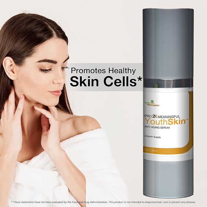 Pro 2x Meaningful Youth Skin Serum - Anti Aging Serum - 2 Month Supply - Gentle Exfoliating Lactic Acid Serum with Chamomile - Improve Skin Tone, Wrinkles, Pigmentation, Dark Spots - Help Soften Skin