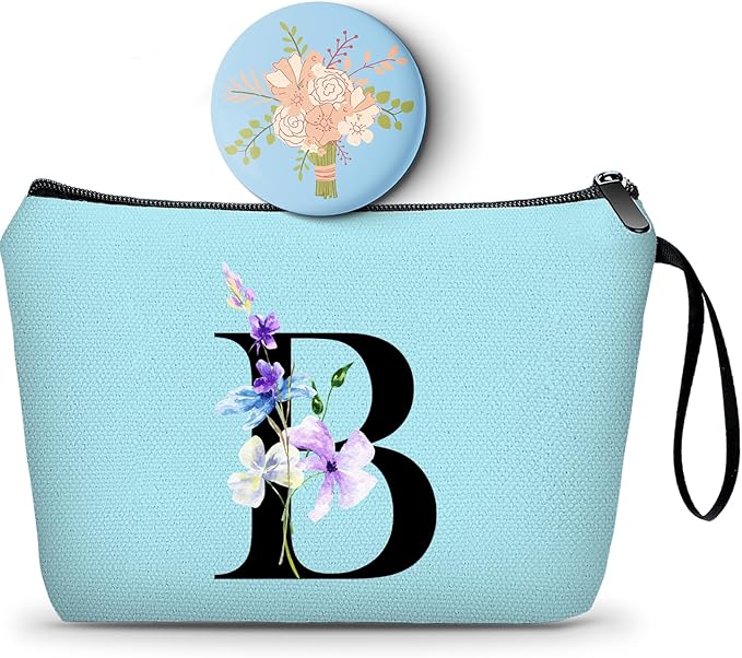 Birthday Inspirational Bridesmaid Proposal Team Small Gifts for Women Mom Aunt Teacher Sister Coworkers Makeup Cosmetic Bag Travel with Mirror Mothers Day Christmas Graduation B